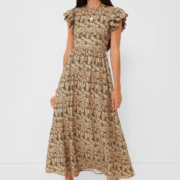 Tuckernuck Floral Maxi Dress in Brown and Cream - Picture 11 of 12